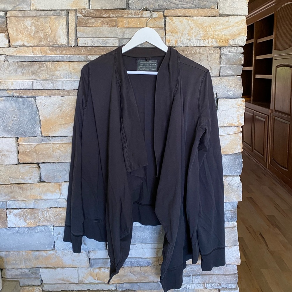 All saints dark gray sweater cardigan